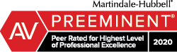 AV Preeminent - Peer Related for Highets Level of Professional Excellence 2020